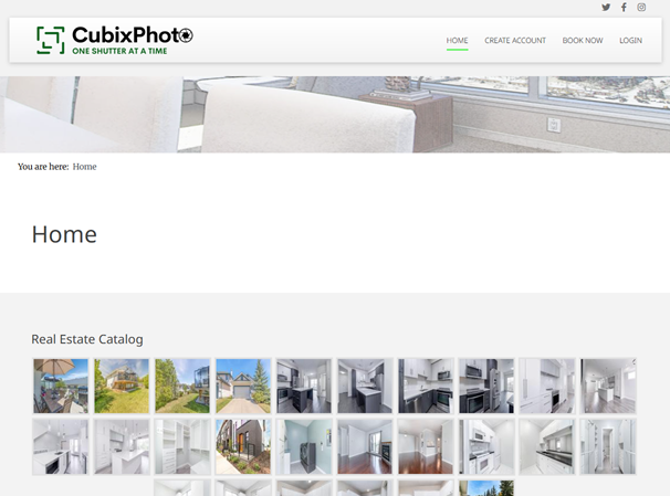 Cubix Photo website homepage