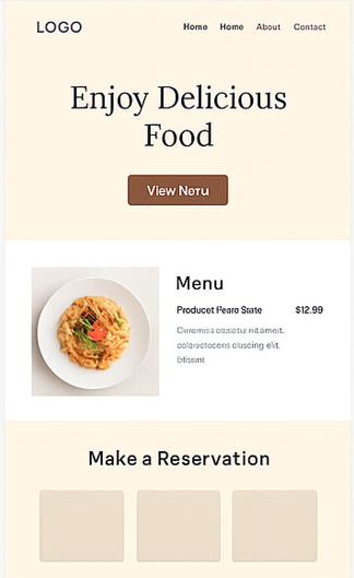Restaurant demo layout placeholder